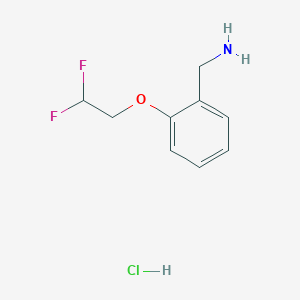 molecular formula C9H12ClF2NO B7982034 1-[2-(2,2-Difluoroethoxy)phenyl]methanamine hydrochloride 