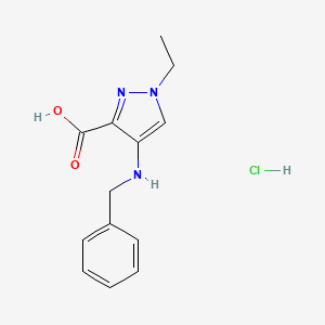 molecular formula C13H16ClN3O2 B7982051 4-(benzylamino)-1-ethyl-1{H}-pyrazole-3-carboxylic acid 