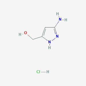 molecular formula C4H8ClN3O B7982061 (3-amino-1H-pyrazol-5-yl)methanol hydrochloride 