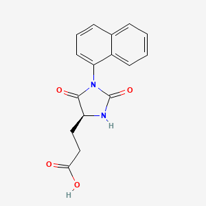 molecular formula C16H14N2O4 B7982069 (S)-3-(1-(naphthalen-1-yl)-2,5-dioxoimidazolidin-4-yl)propanoic acid 