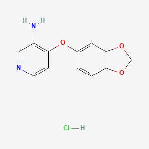 molecular formula C12H11ClN2O3 B7982071 4-(Benzo[d][1,3]dioxol-5-yloxy)pyridin-3-amine hydrochloride 