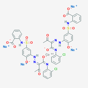 molecular formula C46H32Cl2CoN8Na4O14S2 B7982073 tetrasodium;2-[[3-[(2E)-2-[1-(2-chlorophenyl)imino-1-oxido-3-oxobutan-2-ylidene]hydrazinyl]-4-oxidophenyl]sulfonylamino]benzoate;cobalt(2+) 