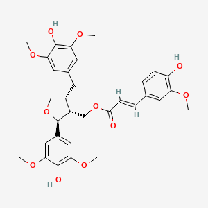 molecular formula C32H36O11 B7982119 9-O-Feruloyl-5,5'-dimethoxylariciresinol 