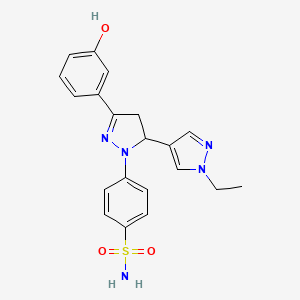 molecular formula C20H21N5O3S B7982166 4-[1'-ethyl-5-(3-hydroxyphenyl)-3,4-dihydro-1'H,2H-3,4'-bipyrazol-2-yl]benzenesulfonamide 