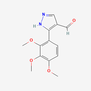 molecular formula C13H14N2O4 B7982209 3-(2,3,4-trimethoxyphenyl)-1H-pyrazole-4-carbaldehyde 