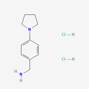 molecular formula C11H18Cl2N2 B7982217 1-(4-Pyrrolidin-1-ylphenyl)methanamine dihydrochloride 