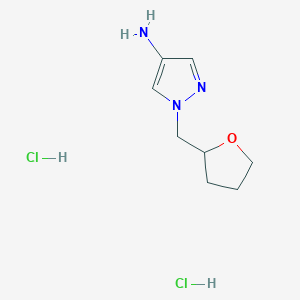 molecular formula C8H15Cl2N3O B7982227 1-(Tetrahydrofuran-2-ylmethyl)-1H-pyrazol-4-amine dihydrochloride 