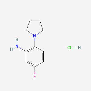 molecular formula C10H14ClFN2 B7982239 5-Fluoro-2-pyrrolidin-1-ylaniline hydrochloride 