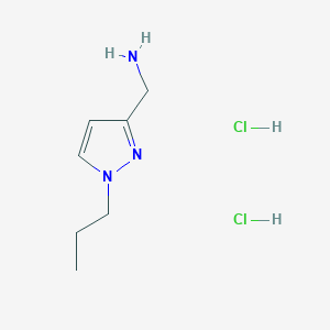 molecular formula C7H15Cl2N3 B7982254 (1-Propyl-1H-pyrazol-3-yl)methanamine dihydrochloride 
