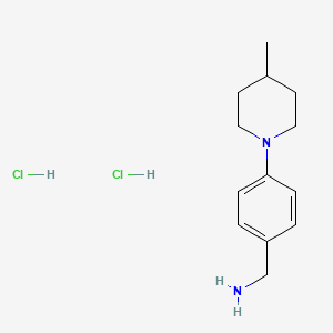 molecular formula C13H22Cl2N2 B7982268 1-[4-(4-Methylpiperidin-1-YL)phenyl]methanamine dihydrochloride 