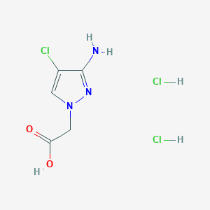 molecular formula C5H8Cl3N3O2 B7982285 (3-Amino-4-chloro-1H-pyrazol-1-yl)acetic acid dihydrochloride 