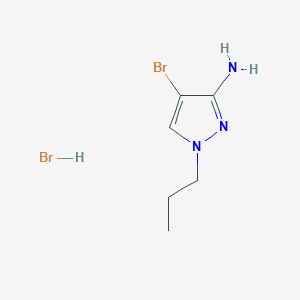 molecular formula C6H11Br2N3 B7982289 4-Bromo-1-propyl-1H-pyrazol-3-amine hydrobromide 