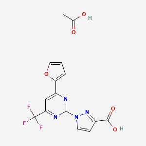 1-[4-(2-Furyl)-6-(trifluoromethyl)pyrimidin-2-yl]-1H-pyrazole-3-carboxylic acid acetate