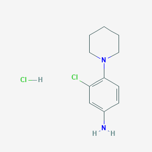 molecular formula C11H16Cl2N2 B7982326 (3-Chloro-4-piperidin-1-ylphenyl)amine hydrochloride 