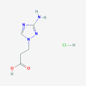 molecular formula C5H9ClN4O2 B7982339 3-(3-Amino-1H-1,2,4-triazol-1-yl)propanoic acid hydrochloride 