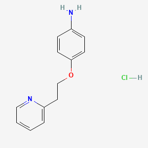 molecular formula C13H15ClN2O B7982347 [4-(2-Pyridin-2-ylethoxy)phenyl]amine hydrochloride 