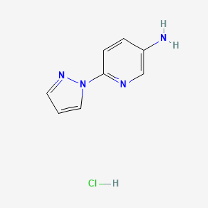 molecular formula C8H9ClN4 B7982354 6-(1H-Pyrazol-1-yl)pyridin-3-amine hydrochloride 