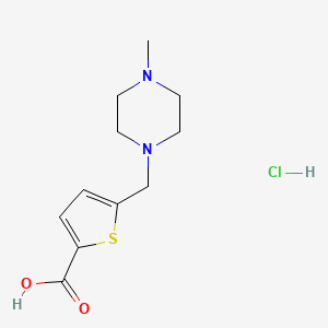 molecular formula C11H17ClN2O2S B7982366 5-[(4-Methylpiperazin-1-yl)methyl]thiophene-2-carboxylic acid hydrochloride 