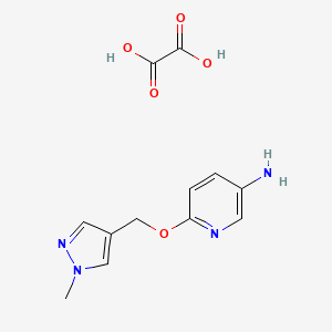 molecular formula C12H14N4O5 B7982374 6-[(1-Methylpyrazol-4-yl)methoxy]pyridin-3-amine;oxalic acid 