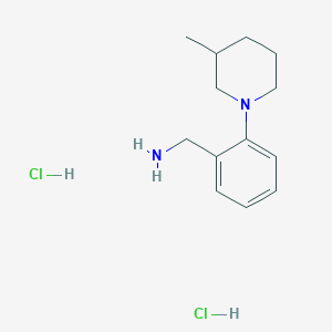 molecular formula C13H22Cl2N2 B7982385 [2-(3-Methylpiperidin-1-yl)benzyl]amine dihydrochloride 