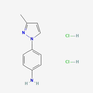 molecular formula C10H13Cl2N3 B7982386 4-(3-Methyl-1H-pyrazol-1-yl)aniline dihydrochloride 