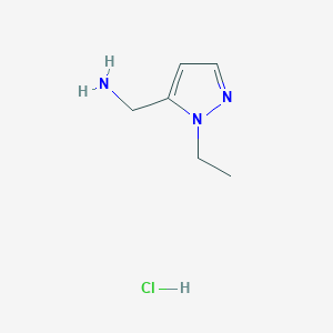 molecular formula C6H12ClN3 B7982410 (1-Ethyl-1H-pyrazol-5-yl)methanaminehydrochloride 