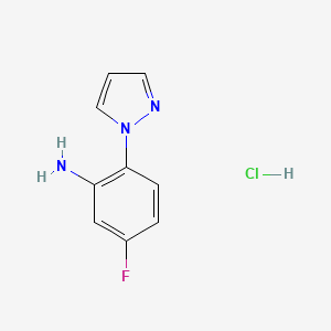 molecular formula C9H9ClFN3 B7982415 [5-Fluoro-2-(1H-pyrazol-1-yl)phenyl]amine hydrochloride 