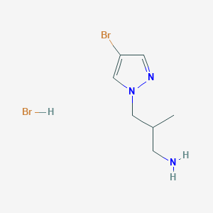 molecular formula C7H13Br2N3 B7982418 [3-(4-Bromo-1H-pyrazol-1-yl)-2-methylpropyl]amine hydrobromide 