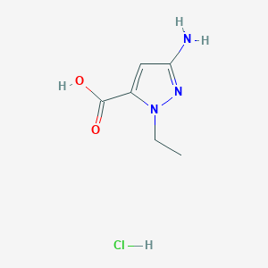 molecular formula C6H10ClN3O2 B7982433 3-Amino-1-ethyl-1H-pyrazole-5-carboxylic acid hydrochloride 