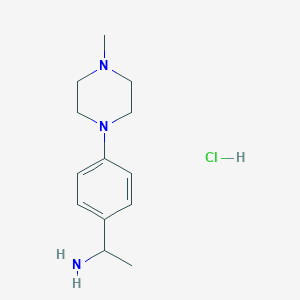 molecular formula C13H22ClN3 B7982441 {1-[4-(4-Methylpiperazin-1-yl)phenyl]ethyl}amine hydrochloride 