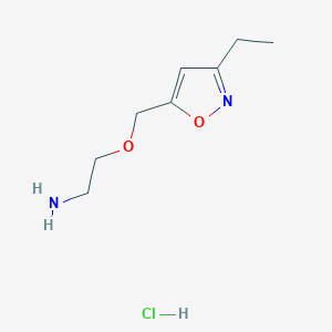 molecular formula C8H15ClN2O2 B7982455 {2-[(3-Ethylisoxazol-5-yl)methoxy]ethyl}amine hydrochloride 