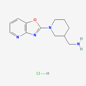 molecular formula C12H17ClN4O B7982474 (1-{[1,3]Oxazolo[4,5-b]pyridin-2-yl}piperidin-3-yl)methanamine hydrochloride 