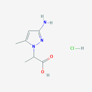 molecular formula C7H12ClN3O2 B7982487 2-(3-Amino-5-methyl-1H-pyrazol-1-yl)propanoic acid hydrochloride 