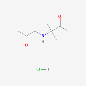 molecular formula C8H16ClNO2 B7982506 3-Methyl-3-((2-oxopropyl)amino)butan-2-one hydrochloride 