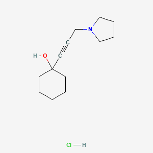 molecular formula C13H22ClNO B7982511 1-(3-Pyrrolidin-1-yl-prop-1-ynyl)-cyclohexanol 