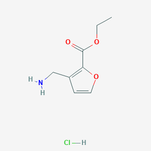 molecular formula C8H12ClNO3 B7982513 Ethyl 3-(aminomethyl)-2-furoate hydrochloride 