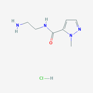 molecular formula C7H13ClN4O B7982514 N-(2-aminoethyl)-1-methyl-1H-pyrazole-5-carboxamide hydrochloride 