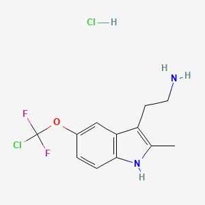 molecular formula C12H14Cl2F2N2O B7982522 2-5-[Chloro(difluoro)methoxy]-2-methyl-1H-indol-3-ylethanamine hydrochloride 
