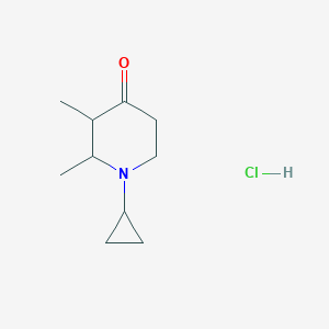 molecular formula C10H18ClNO B7982542 1-Cyclopropyl-2,3-dimethylpiperidin-4-one;hydrochloride 