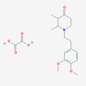 molecular formula C19H27NO7 B7982560 1-[2-(3,4-Dimethoxyphenyl)ethyl]-2,3-dimethylpiperidin-4-one;oxalic acid 
