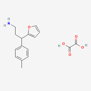 molecular formula C16H19NO5 B7982586 3-(Furan-2-yl)-3-(4-methylphenyl)propan-1-amine;oxalic acid 