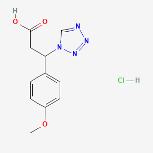 molecular formula C11H13ClN4O3 B7982594 3-(4-Methoxyphenyl)-3-(1H-tetrazol-1-yl)propanoic acid hydrochloride 