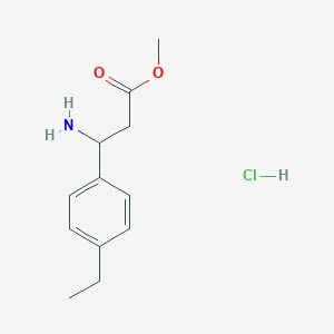 molecular formula C12H18ClNO2 B7982627 Methyl 3-amino-3-(4-ethylphenyl)propanoate hydrochloride 