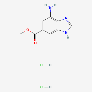 molecular formula C9H11Cl2N3O2 B7982638 Methyl 4-amino-1H-benzimidazole-6-carboxylate dihydrochloride 