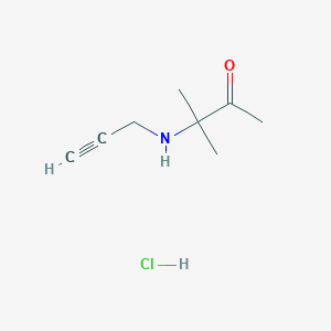 molecular formula C8H14ClNO B7982674 3-Methyl-3-(prop-2-YN-1-ylamino)butan-2-one hydrochloride 