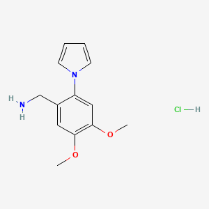 molecular formula C13H17ClN2O2 B7982695 1-[4,5-Dimethoxy-2-(1H-pyrrol-1-yl)phenyl]methanamine hydrochloride 