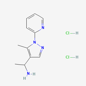 1-(5-Methyl-1-pyridin-2-ylpyrazol-4-yl)ethanamine;dihydrochloride