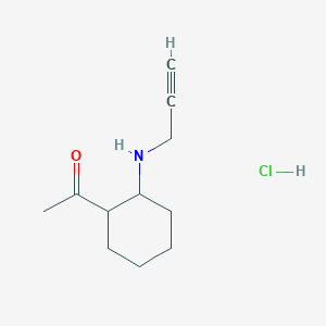 molecular formula C11H18ClNO B7982751 1-[2-(Prop-2-YN-1-ylamino)cyclohexyl]ethanone hydrochloride 