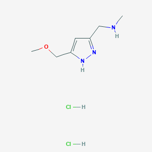 molecular formula C7H15Cl2N3O B7982766 1-[5-(Methoxymethyl)-1H-pyrazol-3-yl]-N-methylmethanamine dihydrochloride 