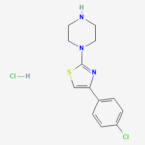molecular formula C13H15Cl2N3S B7982809 1-[4-(4-Chlorophenyl)-1,3-thiazol-2-yl]piperazine (HCl) 